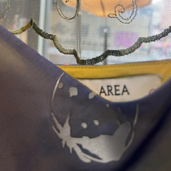 area blue yellow bedazzled strawberry mini dress beaded straps - Picture 6 of 11